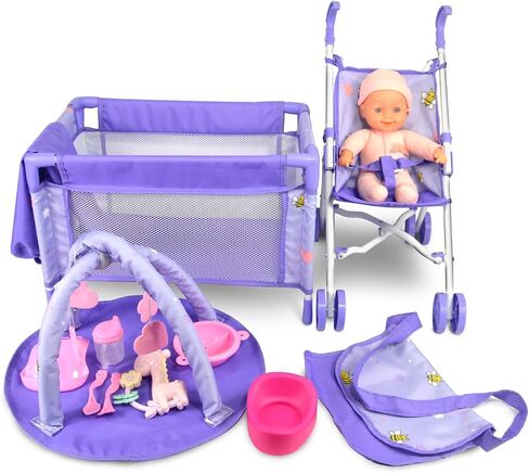 Anivia Baby Doll Stroller Stroller Toy Collection Doll Stroller Baby Doll Accessories for Toddlers 1-3Heart Design Gifts for Toddlers and Girls Toy Stroller in Saudi Arabia