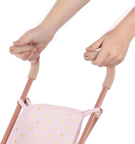 LullaBaby – عربة الدمى – إطار قابل للطي – تصميم بطبعة نجوم – إكسسوارات دمى الأطفال – ألعاب للأطفال من عمر سنتين فما فوق – عربة الأطفال in Kuwait