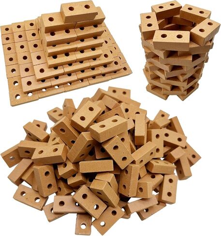 Woohome 200 PCS Mini Bricks Tiny Bricks for Landscaping Miniature Bricks Small Bricks for Crafts Realistic Fake Bricks Mini Blocks for Dollhouse Mini Garden Accessories (3 Holes Mini Red) in Saudi Arabia