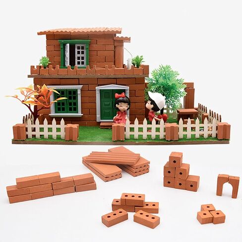 Woohome 200 PCS Mini Bricks Tiny Bricks for Landscaping Miniature Bricks Small Bricks for Crafts Realistic Fake Bricks Mini Blocks for Dollhouse Mini Garden Accessories (3 Holes Mini Red) in Saudi Arabia