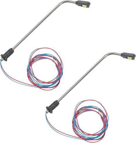 MECCANIXITY Model Railway Train Lamp Post 1.7" White 1:300 Scale LEDs New 3V for Creative DIY Project Traffic System Model Metal Simple Street Light, Pack of 2 in Saudi Arabia
