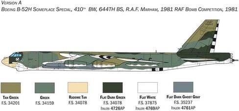 Italeri ITA1442 1:72 B-52H Stratofortress [مجموعة بناء النماذج]، متعددة الألوان in Saudi Arabia