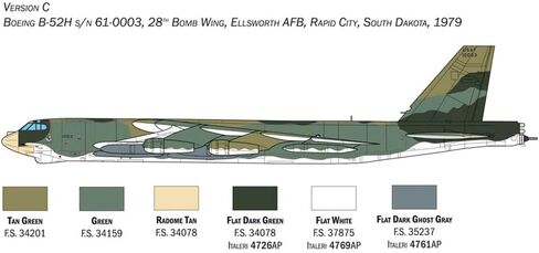 Italeri ITA1442 1:72 B-52H Stratofortress [مجموعة بناء النماذج]، متعددة الألوان in Saudi Arabia