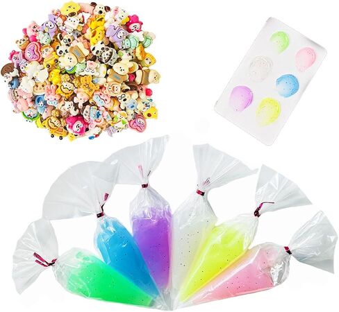 Simulation Imitation Cream Adhesive Gel DIY Fake Whipped Cake Cream Glue for Handmade Phone Case Mirror Jewelry Accessories Decoration with Nozzles 50g (4# Yellow, 30pcs Resin Accessories) in Saudi Arabia