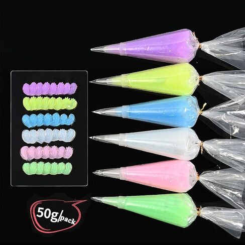 Simulation Imitation Cream Adhesive Gel DIY Fake Whipped Cake Cream Glue for Handmade Phone Case Mirror Jewelry Accessories Decoration with Nozzles 50g (4# Yellow, 30pcs Resin Accessories) in Saudi Arabia