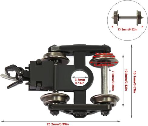 4pcs Model Trains N Scale 1:160 Bogies Coupler 33" Metal DC Wheels with Screw Washer HP03150 in Saudi Arabia