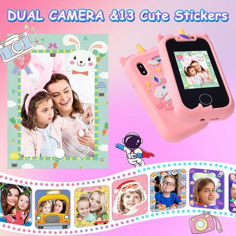 Kid Smart Phone for Girls,Pink Unicorns Kids Toy Phone Gifts,Touchscreen Learning Education Real Phone,Christmas Birthday Gifts for 3 4 5 6 7 8 9 Year Old Girls with 8GB SD Card in Saudi Arabia