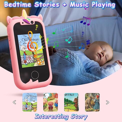 Kid Smart Phone for Girls,Pink Unicorns Kids Toy Phone Gifts,Touchscreen Learning Education Real Phone,Christmas Birthday Gifts for 3 4 5 6 7 8 9 Year Old Girls with 8GB SD Card in Saudi Arabia