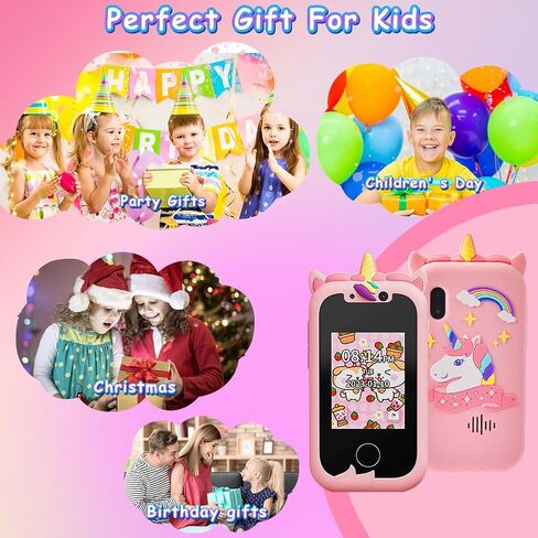 Kid Smart Phone for Girls,Pink Unicorns Kids Toy Phone Gifts,Touchscreen Learning Education Real Phone,Christmas Birthday Gifts for 3 4 5 6 7 8 9 Year Old Girls with 8GB SD Card in Saudi Arabia