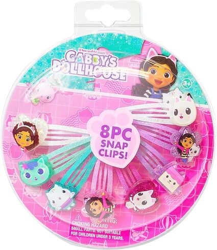 Gabby's Dollhouse Kids Hair Clips for Girls Snap Clips 8 Pack Multi Color Ages 3+ in Saudi Arabia