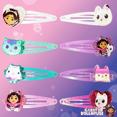 Gabby's Dollhouse Kids Hair Clips for Girls Snap Clips 8 Pack Multi Color Ages 3+ in Saudi Arabia