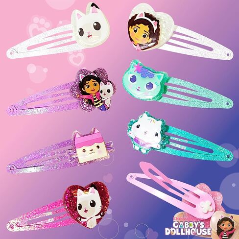 Gabby's Dollhouse Kids Hair Clips for Girls Snap Clips 8 Pack Multi Color Ages 3+ in Saudi Arabia
