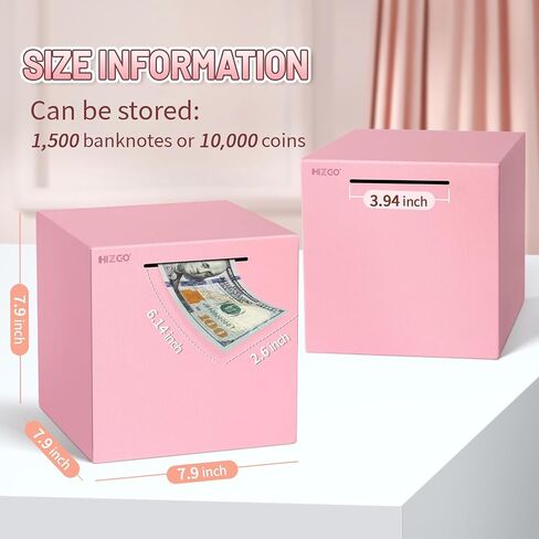 hizgo Adults Piggy Bank, Stainless Steel Bank Must Break Open, Black 4.72" in Saudi Arabia