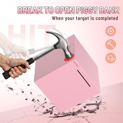 hizgo Adults Piggy Bank, Stainless Steel Bank Must Break Open, Black 4.72" in Saudi Arabia