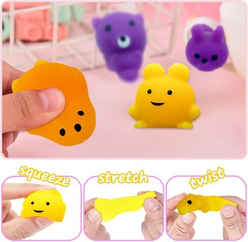 150 Pcs Kawaii Squishies, Mochi Squishy Toys for Kids Party Favors, Mini Stress Relief Toys for Easter Gift Easter Decoration Party Favors, Classroom Prizes, Birthday Gift, Goodie Bag Stuffers in Saudi Arabia