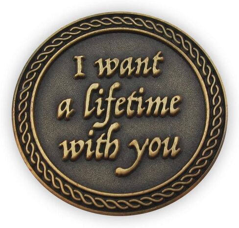 Romantic Love Expression Antique Gold Plated Pocket Coin for Date Night, I Love You, Grow Old Along with Me, The Best is Yet to Be, Love Gift for Men & Women, from Him or Her in Kuwait