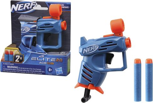 مسدس Nerf Elite 2.0 Ace SD-1، 2 سهم رسمي من Elite، وحدة تخزين واحدة للسهام، بحجم مخفي، مقبض تمهيدي قابل للسحب، سهل الاستخدام in Kuwait