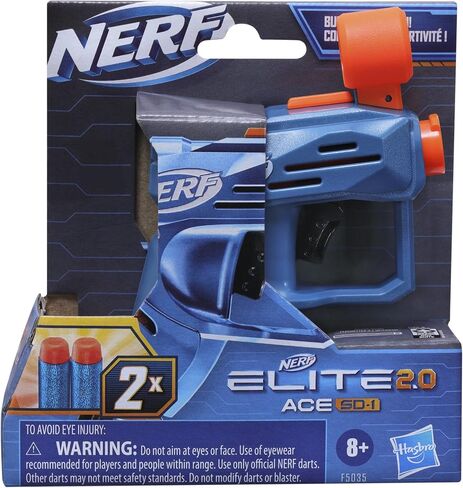 مسدس Nerf Elite 2.0 Ace SD-1، 2 سهم رسمي من Elite، وحدة تخزين واحدة للسهام، بحجم مخفي، مقبض تمهيدي قابل للسحب، سهل الاستخدام in Kuwait