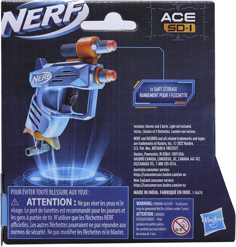 مسدس Nerf Elite 2.0 Ace SD-1، 2 سهم رسمي من Elite، وحدة تخزين واحدة للسهام، بحجم مخفي، مقبض تمهيدي قابل للسحب، سهل الاستخدام in Kuwait
