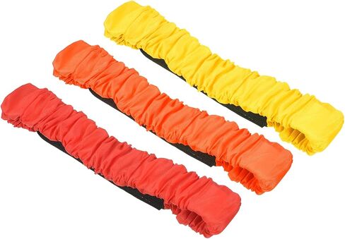 PATIKIL 3 Legged Race Bands Set, 3 Pack Elastic Tie for Outdoor Birthday Party Carnival Relay Game (Blue, Red, Yellow) in Saudi Arabia
