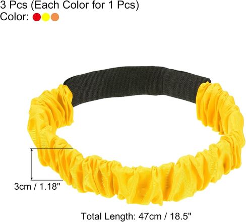 PATIKIL 3 Legged Race Bands Set, 3 Pack Elastic Tie for Outdoor Birthday Party Carnival Relay Game (Blue, Red, Yellow) in Saudi Arabia