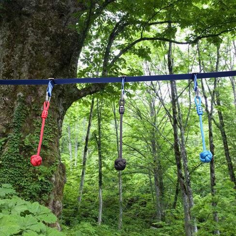 قوس قزح كرافت النينجا المحارب Slackline قبضة النينجا يحمل - الأطفال النينجا الفناء الخلفي معدات تدريب النينجا، اكسسوارات النينجا لدورة عقبة النينجا المحارب، قبضات النينجا، 3-حزمة القرد الملاكمة عقد in Kuwait