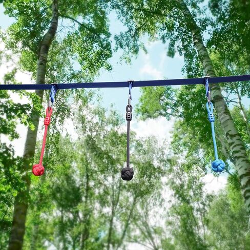 قوس قزح كرافت النينجا المحارب Slackline قبضة النينجا يحمل - الأطفال النينجا الفناء الخلفي معدات تدريب النينجا، اكسسوارات النينجا لدورة عقبة النينجا المحارب، قبضات النينجا، 3-حزمة القرد الملاكمة عقد in Kuwait