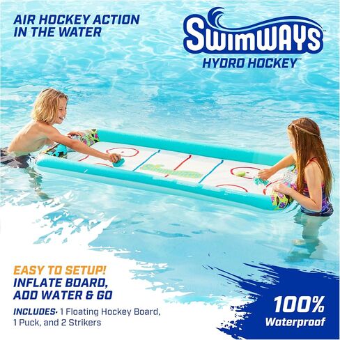 SwimWays Hydro Hockey Inflatable Water Floating Table Hockey Set, Pool Toy for Kids Ages 5+ in Saudi Arabia