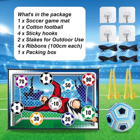 Soccer Games Set - Backyard/Outdoor/Indoor Mini Soccer Toys Games Set with Adhesive Soccer, No Need to Inflatable -Soccer Birthday Gift Outside Toys for Kids Boys Girls Yard Backyard Games in Saudi Arabia