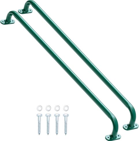 Lounsweer 2 Pcs 37 Inch Playhouse Ladder Handle Metal Access Ladder Handle Playground Safety Handle Monkey Bars Grab Handle Bars for Treehouse Rock Climbing Wall Playground (Green) in Saudi Arabia