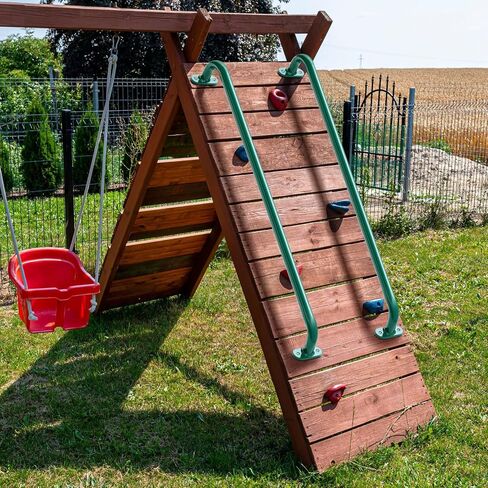 Lounsweer 2 Pcs 37 Inch Playhouse Ladder Handle Metal Access Ladder Handle Playground Safety Handle Monkey Bars Grab Handle Bars for Treehouse Rock Climbing Wall Playground (Green) in Saudi Arabia