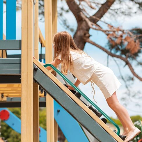 Lounsweer 2 Pcs 37 Inch Playhouse Ladder Handle Metal Access Ladder Handle Playground Safety Handle Monkey Bars Grab Handle Bars for Treehouse Rock Climbing Wall Playground (Green) in Saudi Arabia