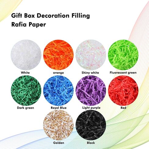 Zonon 10 Pack 300g Easter Crinkle Cut Paper Shred Filler for Packing and Empty Basket Filler, Raffia Tissue Paper Stuffers Gift Boxes for Wrapping Party Supplies(Lake Color) in Kuwait