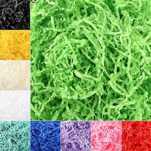 Zonon 10 Pack 300g Easter Crinkle Cut Paper Shred Filler for Packing and Empty Basket Filler, Raffia Tissue Paper Stuffers Gift Boxes for Wrapping Party Supplies(Lake Color) in Kuwait