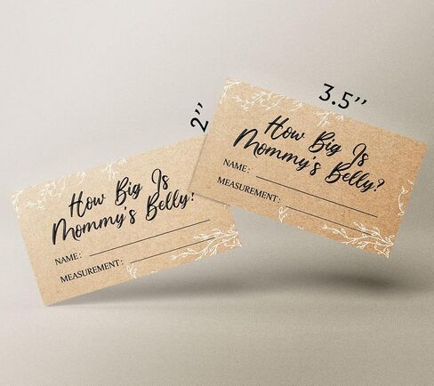 ورق كرافت ما هو حجم بطاقات بطن الأم (مجموعة من 50)، لعبة تخمين حجم بطن الأم، ديكورات حمام الطفل - KA01 in Kuwait