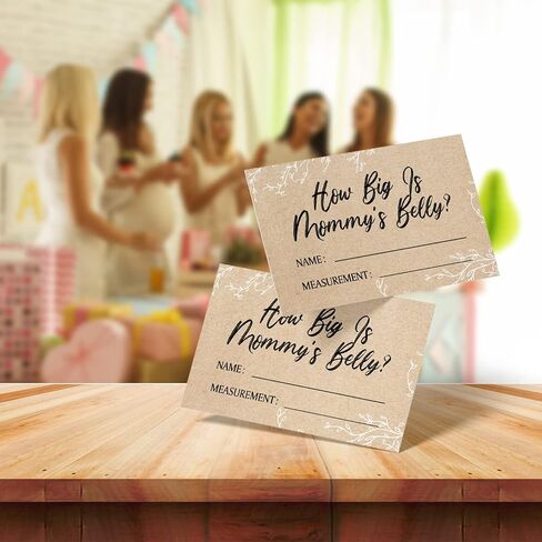 ورق كرافت ما هو حجم بطاقات بطن الأم (مجموعة من 50)، لعبة تخمين حجم بطن الأم، ديكورات حمام الطفل - KA01 in Kuwait