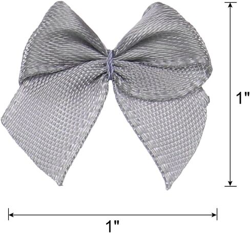 MECCANIXITY 50Pcs Mini Ribbon Bow 1" Mini Fabric Satin Ribbon Flower Bows for Craft DIY Sewing Wedding Birthday Party Pink in Saudi Arabia