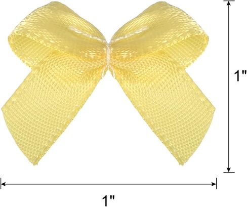 MECCANIXITY 50Pcs Mini Ribbon Bow 1" Mini Fabric Satin Ribbon Flower Bows for Craft DIY Sewing Wedding Birthday Party Pink in Saudi Arabia