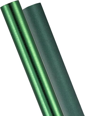 لفة ورق تغليف خضراء، ورق تغليف عيد ميلاد، ورق تغليف هدايا، لفتان، (17 بوصة × 196 بوصة × 2 لفة) in Kuwait