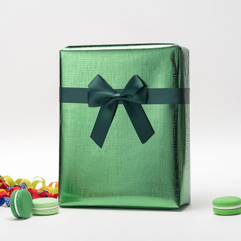 لفة ورق تغليف خضراء، ورق تغليف عيد ميلاد، ورق تغليف هدايا، لفتان، (17 بوصة × 196 بوصة × 2 لفة) in Kuwait