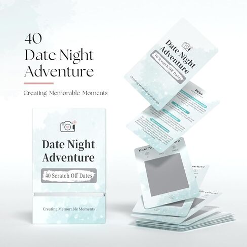 40 Date Ideas for Couples Date Night - Unique Scratch Off Date Night Card Games, Gifts for Boyfriend - Romantic Newlywed and Wedding Anniversary Couples Gifts for Him, Husband or Wife in Kuwait