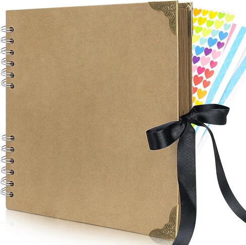 ألبوم صور سجل القصاصات مقاس 8 × 8 بوصة، كتب ذاكرة صغيرة يمكنك صنعها بنفسك مع ورق كرافت سميك للعشاق والأصدقاء والأطفال والذكرى السنوية للزفاف (30 ورقة/60 صفحة) in Kuwait