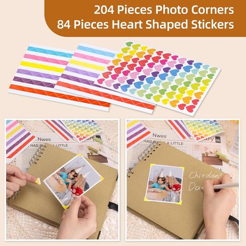 ألبوم صور سجل القصاصات مقاس 8 × 8 بوصة، كتب ذاكرة صغيرة يمكنك صنعها بنفسك مع ورق كرافت سميك للعشاق والأصدقاء والأطفال والذكرى السنوية للزفاف (30 ورقة/60 صفحة) in Kuwait