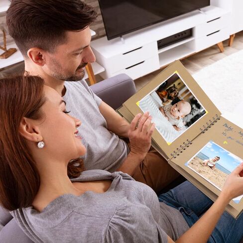 ألبوم صور سجل القصاصات مقاس 8 × 8 بوصة، كتب ذاكرة صغيرة يمكنك صنعها بنفسك مع ورق كرافت سميك للعشاق والأصدقاء والأطفال والذكرى السنوية للزفاف (30 ورقة/60 صفحة) in Kuwait