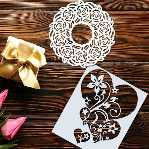 2 PCS Hearts Frame Cutting Dies for Card Making, Hollow Wall Heart Die Cuts Flowers Lace Dies Embossing Template for Scrapbooking DIY Cards Album Crafts Supplies in Saudi Arabia