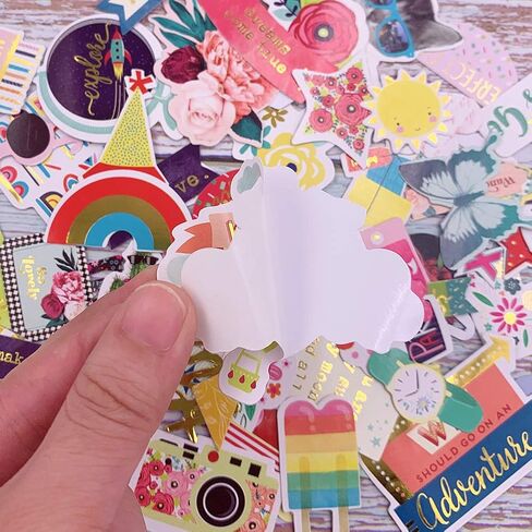 ملصقات سجل القصاصات، 97 قطعة من ملصقات البطاقات ملصقات هدايا الحفلات ملصقات معدنية ملصقات إخفاء لتخصيص دفتر قصاصات الكمبيوتر المحمول والمخطط اليومي والحرف اليدوية in Kuwait