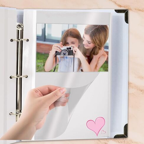 Two-Sided Photo Album Refill Sheets, 11 x 9 inch Photo Album Pages for 3 Ring Binder, Photo Album Self Adhesive Pages, for 2x3 4x6 5x7 8x10 Replacement Photo Album Sheets (25 Sheets/ 50 Pages) in Saudi Arabia