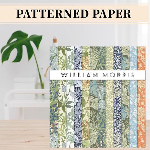 24 Sheets William Morris Pattern Paper Floral Scrapbook Specialty Paper Vintage Double Sided Craft Paper For DIY Card Making Photo Album Decor, 11.8 x 11.8 Inch in Saudi Arabia