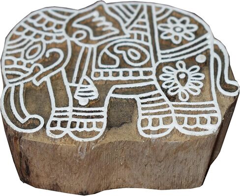 Hashcart Handmade Animal Design Wooden Motif Blocks | Stamps for Printing | Indian Wooden Printing Stamps in Saudi Arabia