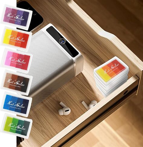 24 Colors Stamp Ink Pads 6Pcs Washable Craft Ink Pads Finger Print Scrapbook Fingerprints Ink Pads Rainbow Finger Inkpad Fit Card Making, Stamping, Scrapbooking, Paper, DIY in Saudi Arabia